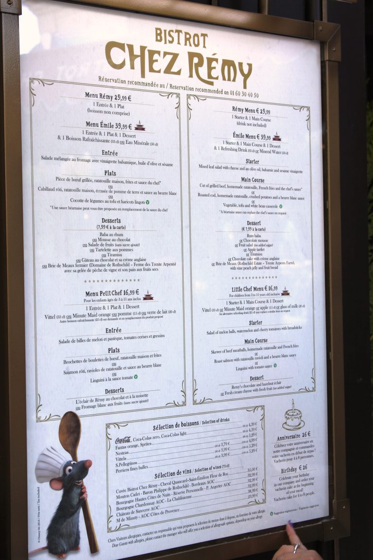 Menú Restaurante Ratatouille Disney: Experiencia Gastronómica Mágica.